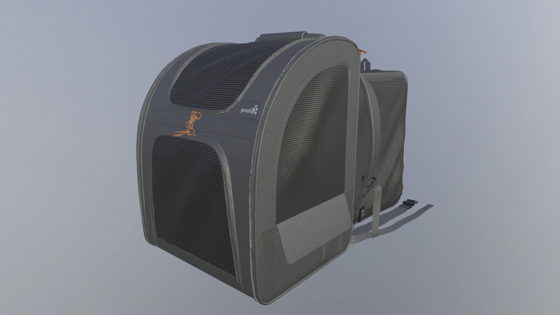 Pet Carrier Backpack 3D Model .c4d .max .obj .3ds .fbx .stl .blend