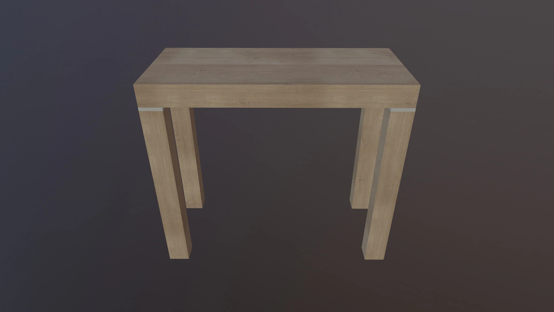 Wooden Table Low-poly 3D Model .c4d .max .obj .3ds .fbx .stl .blend