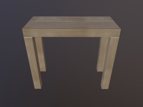 Tavolo in legno basso poli Modello 3D