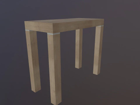 Wooden Table Low-poly 3D Model