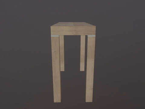 Wooden Table Low-poly 3D Model