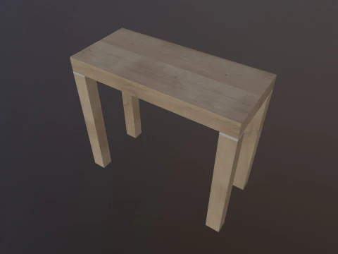 Wooden Table Low-poly 3D Model
