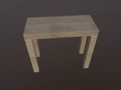 Wooden Table Low-poly 3D Model