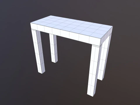 Wooden Table Low-poly 3D Model