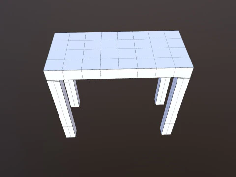Wooden Table Low-poly 3D Model