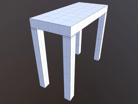 Wooden Table Low-poly 3D Model