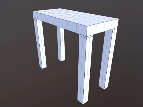 Wooden Table Low-poly 3D Model