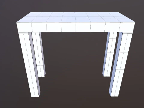 Wooden Table Low-poly 3D Model