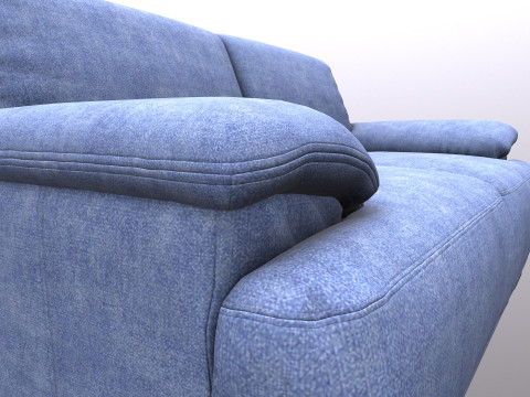 Leather Sofa 2 seater 3D Model