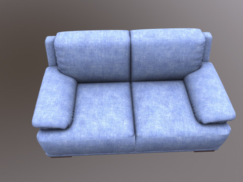 Leather Sofa 2 seater 3D Model
