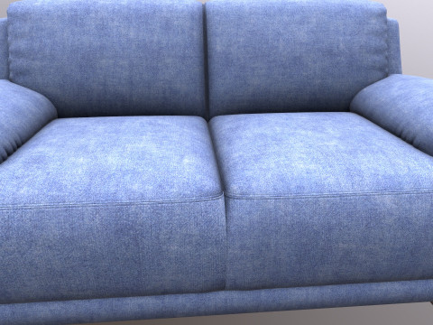 Leather Sofa 2 seater 3D Model