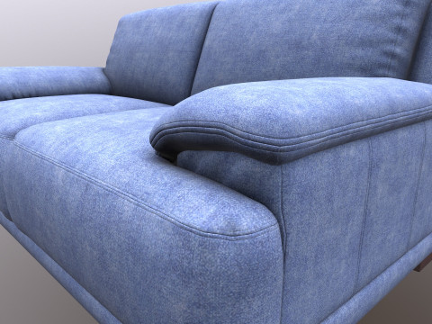Leather Sofa 2 seater 3D Model