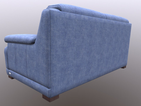 Leather Sofa 2 seater 3D Model