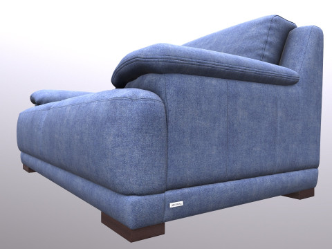 Leather Sofa 2 seater 3D Model