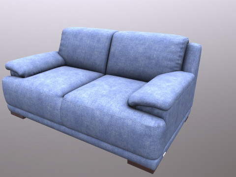 Leather Sofa 2 seater 3D Model