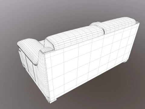 Leather Sofa 2 seater 3D Model