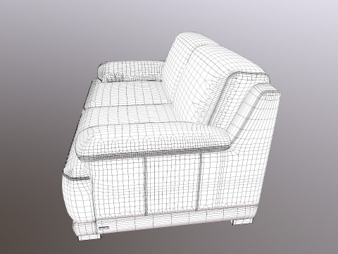 Leather Sofa 2 seater 3D Model