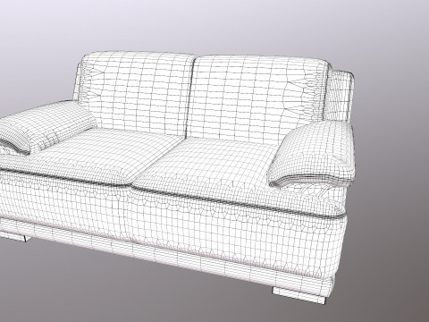 Leather Sofa 2 seater 3D Model