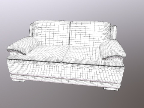 Leather Sofa 2 seater 3D Model