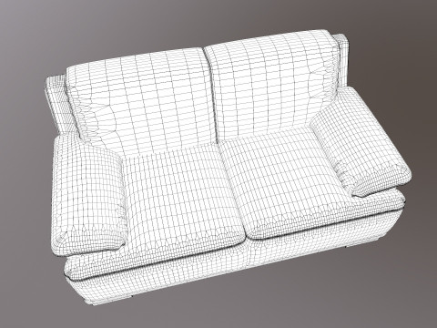 Leather Sofa 2 seater 3D Model