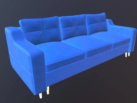 Sof&aacute; de couro de 3 lugares Modelo 3D