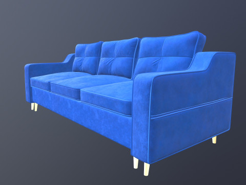 Leather Sofa 3 Seater 3D Model