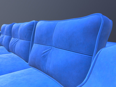 Leather Sofa 3 Seater 3D Model