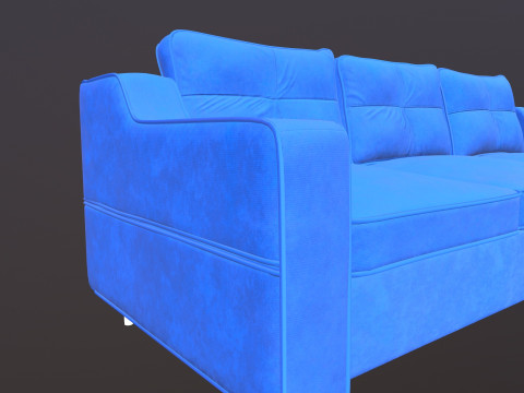 Leather Sofa 3 Seater 3D Model