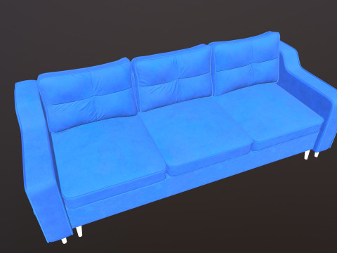 Leather Sofa 3 Seater 3D Model