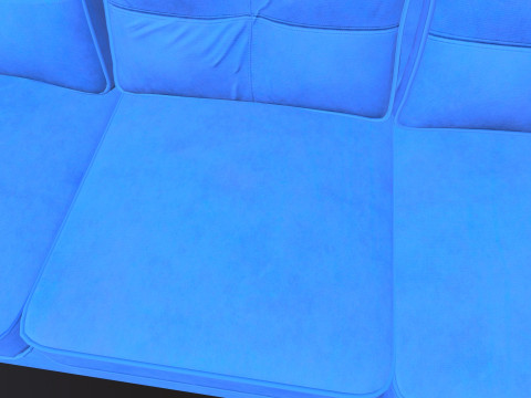 Leather Sofa 3 Seater 3D Model