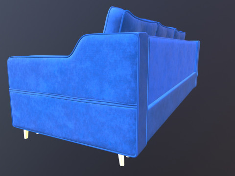 Leather Sofa 3 Seater 3D Model