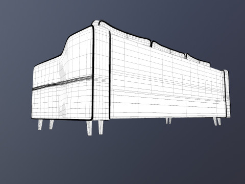 Leather Sofa 3 Seater 3D Model