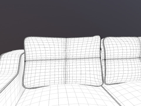 Leather Sofa 3 Seater 3D Model