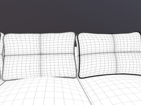Leather Sofa 3 Seater 3D Model