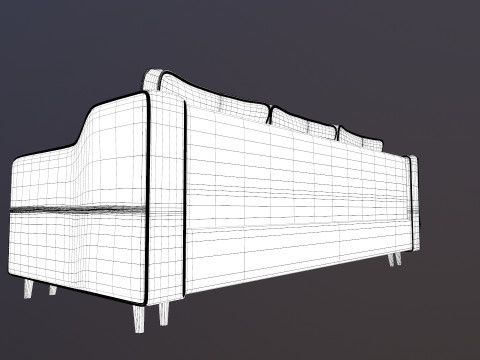 Leather Sofa 3 Seater 3D Model