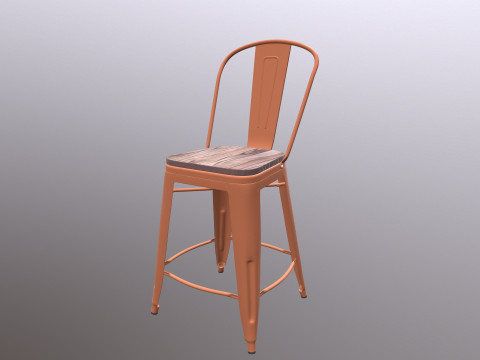 Sedia in metallo Modello 3D