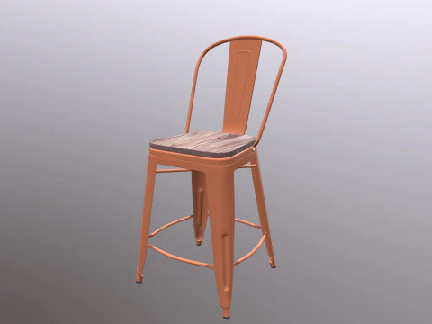 Sedia in metallo Modello 3D