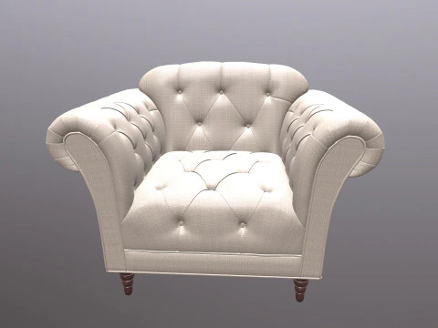Poltrona Chesterfield Sof&aacute; Modelo 3D