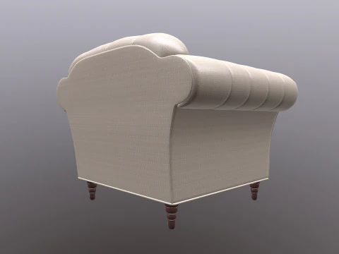 Chesterfield Armchair Sofa 3D Model