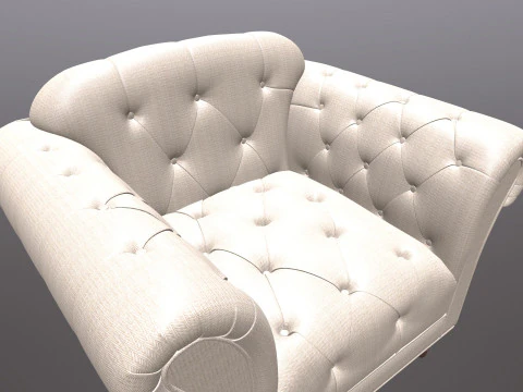 Chesterfield Armchair Sofa 3D Model