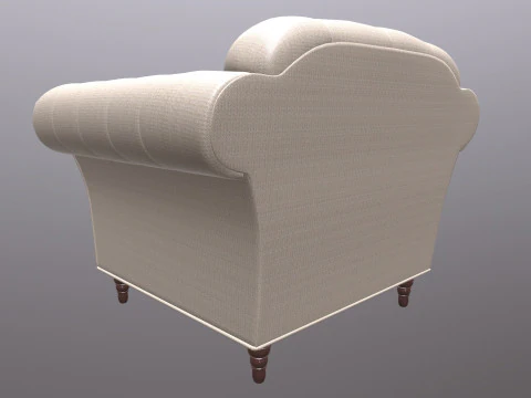 Chesterfield Armchair Sofa 3D Model