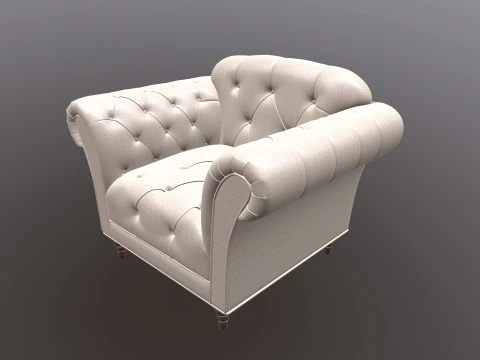 Chesterfield Armchair Sofa 3D Model
