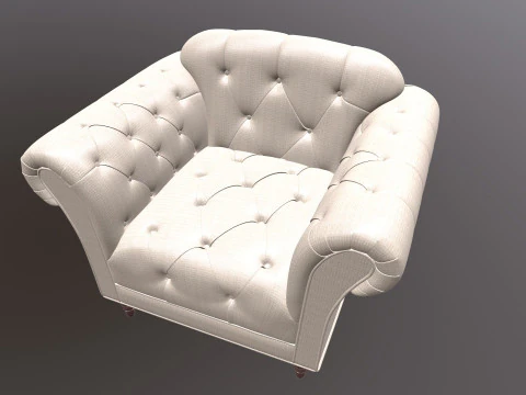 Chesterfield Armchair Sofa 3D Model