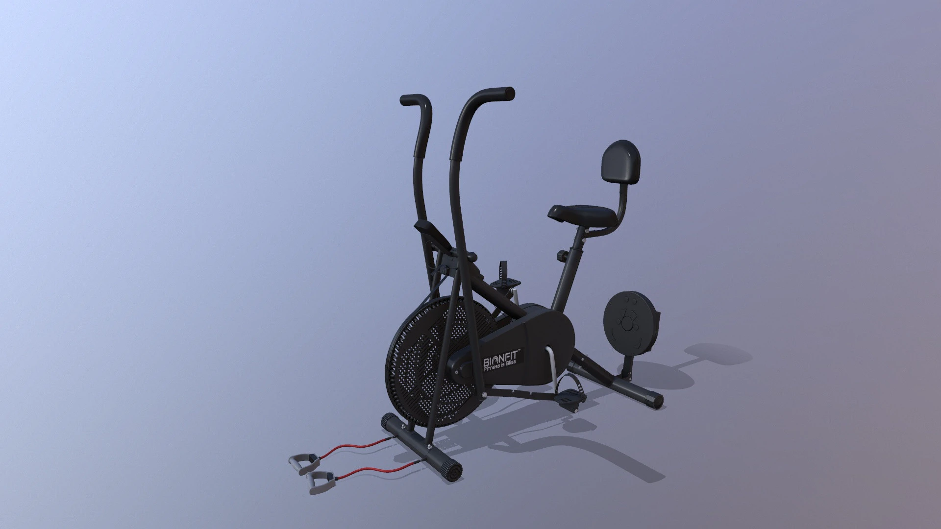 Air Bike Exercise Cycle 3D Model .c4d .max .obj .3ds .fbx .stl .blend 