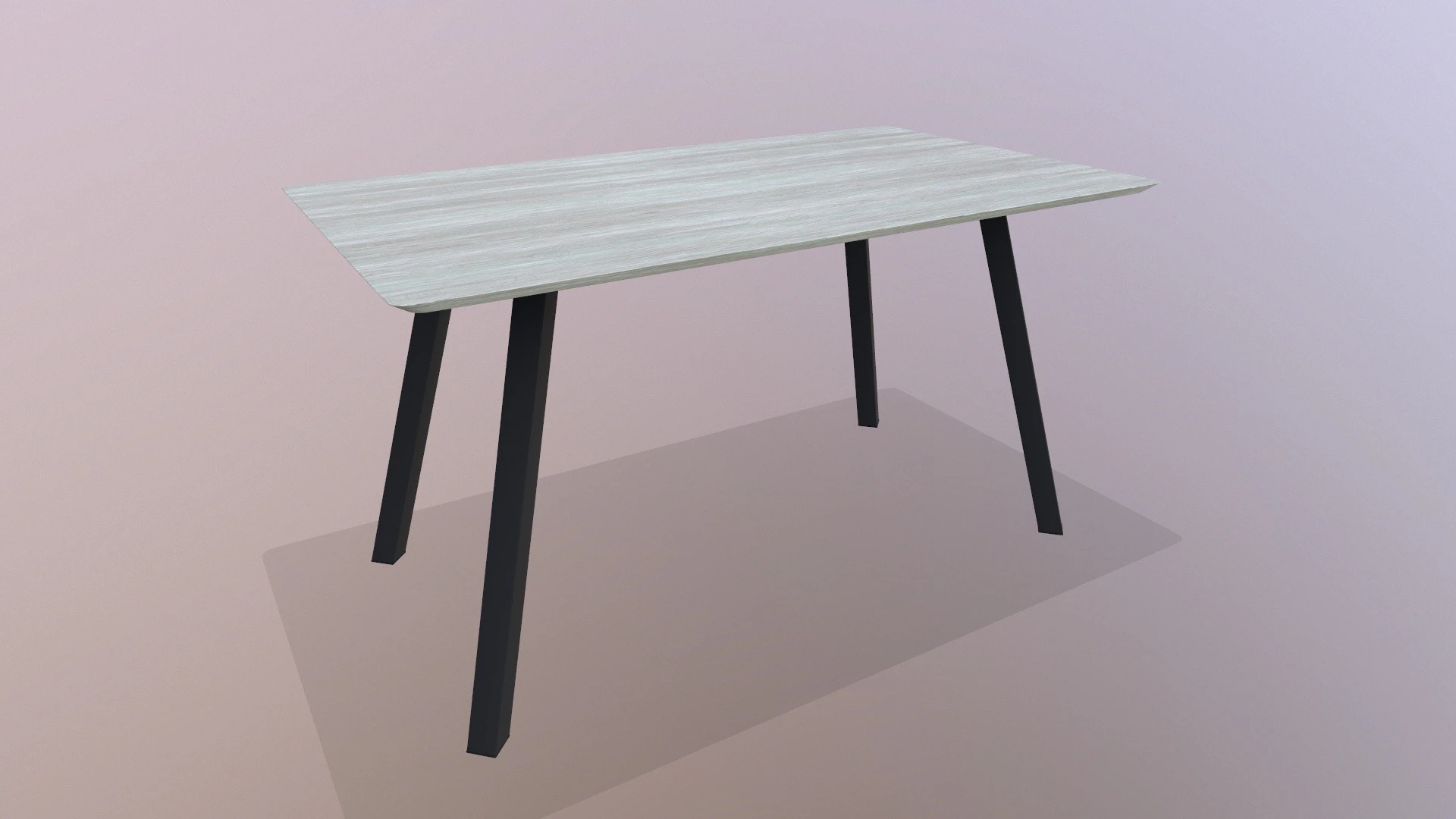 Wooden Table Low-poly 3D Model .c4d .max .obj .3ds .fbx .stl .blend 