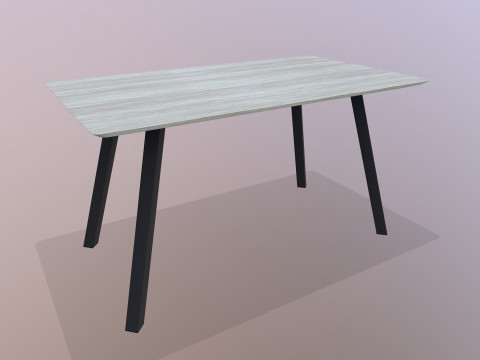 나무 테이블 로우 폴리 3D 모델