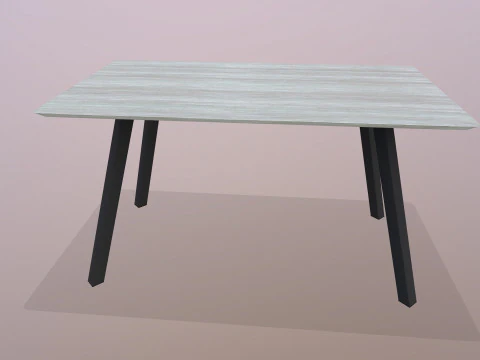 Wooden Table Low-poly 3D Model