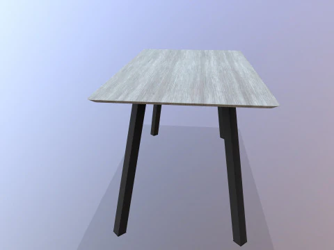 Wooden Table Low-poly 3D Model