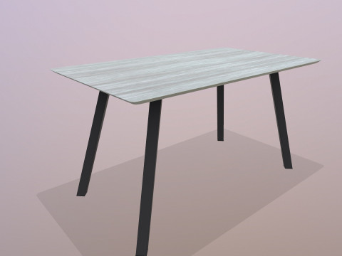 나무 테이블 로우 폴리 3D 모델