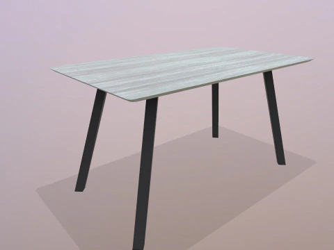 Wooden Table Low-poly 3D Model